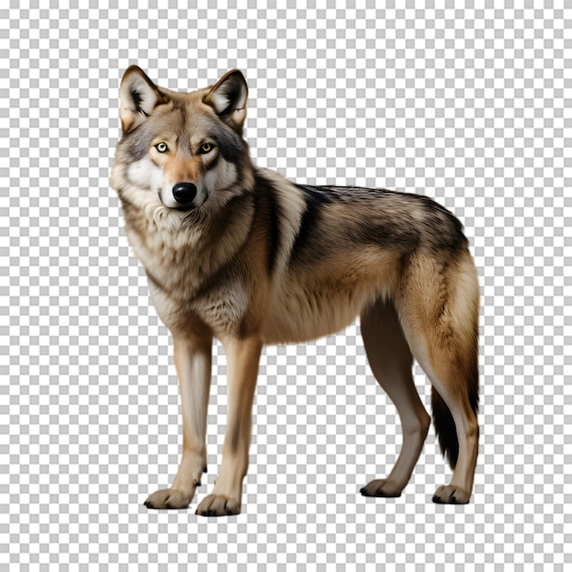 Full body wolf isolated on transparent background