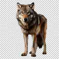 PSD full body wolf isolated on transparent background