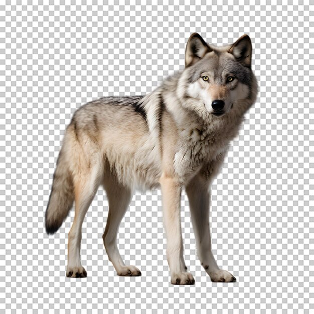 PSD full body wolf isolated on transparent background