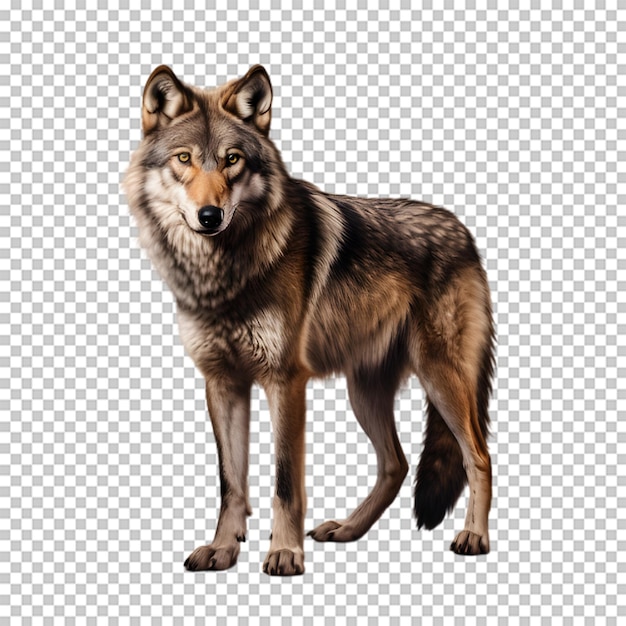 PSD full body wolf isolated on transparent background