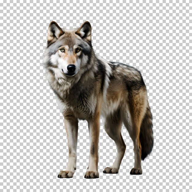 PSD full body wolf isolated on transparent background