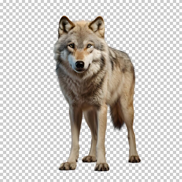 PSD full body wolf isolated on transparent background