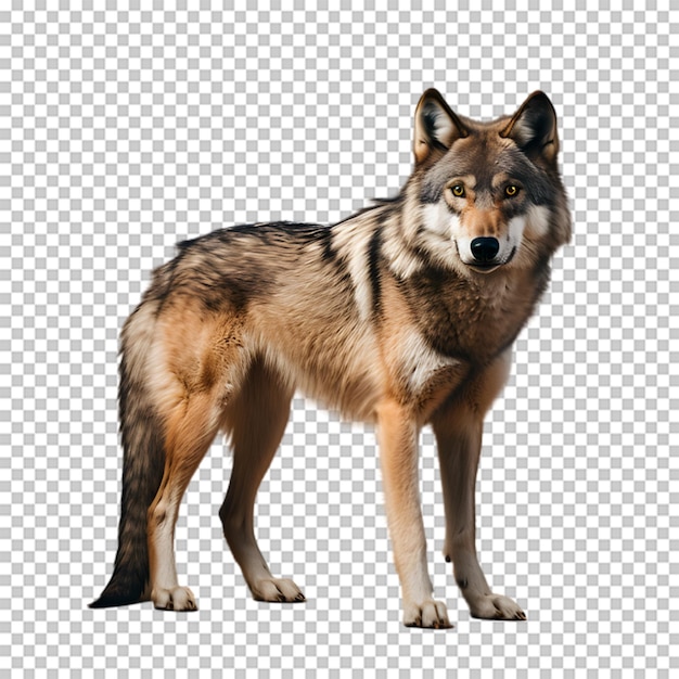 PSD full body wolf isolated on transparent background