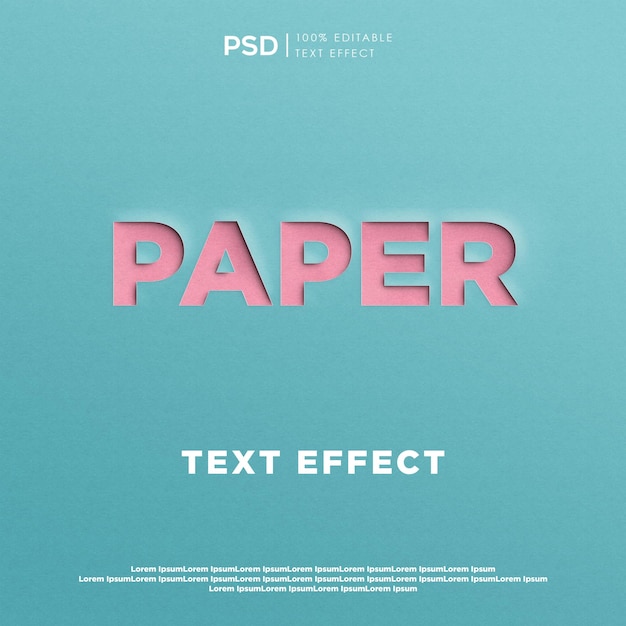 PSD effetto testo ritaglio di carta psd completamente modificabile