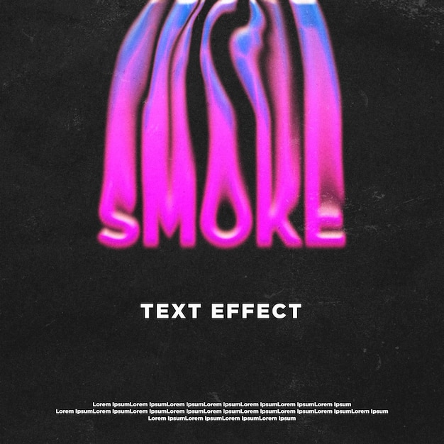 PSD full editable psd smoke text effect