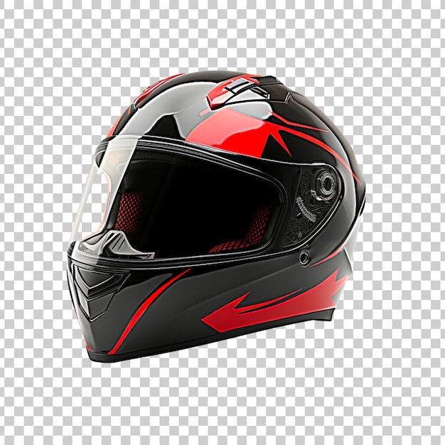 PSD full face motorbike helmet isolated on a transparent background