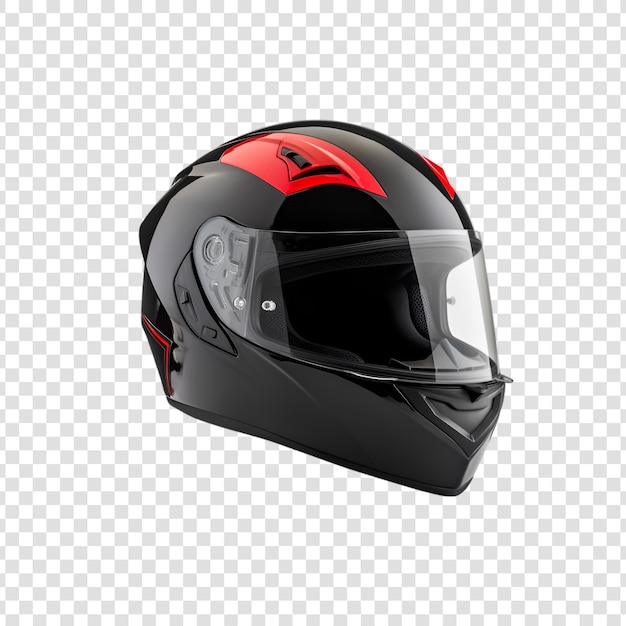 PSD full face motorbike helmet isolated on transparent background