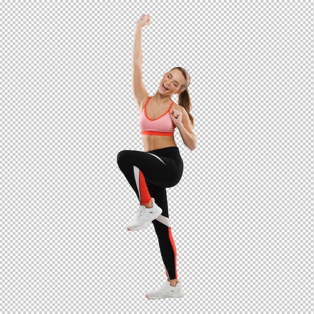 Full length portrait of a happy pretty sportsgirl