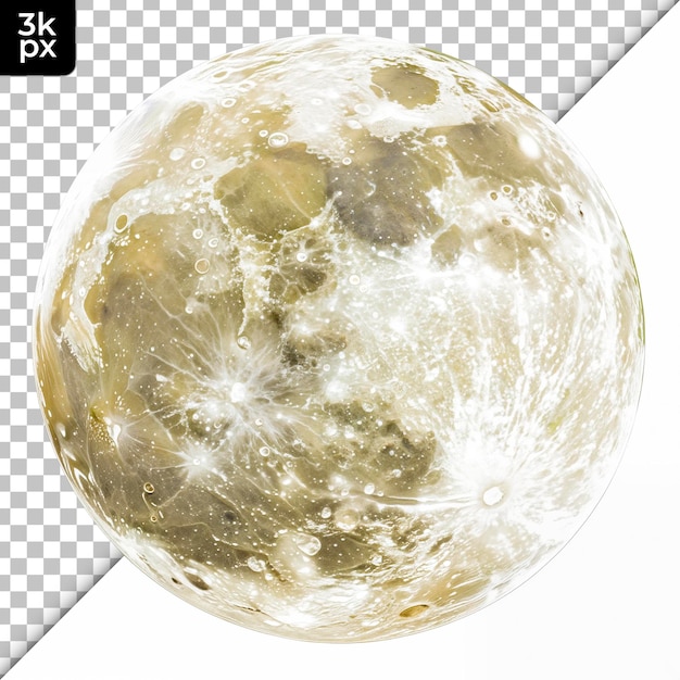 PSD full moon isolated on transparent background