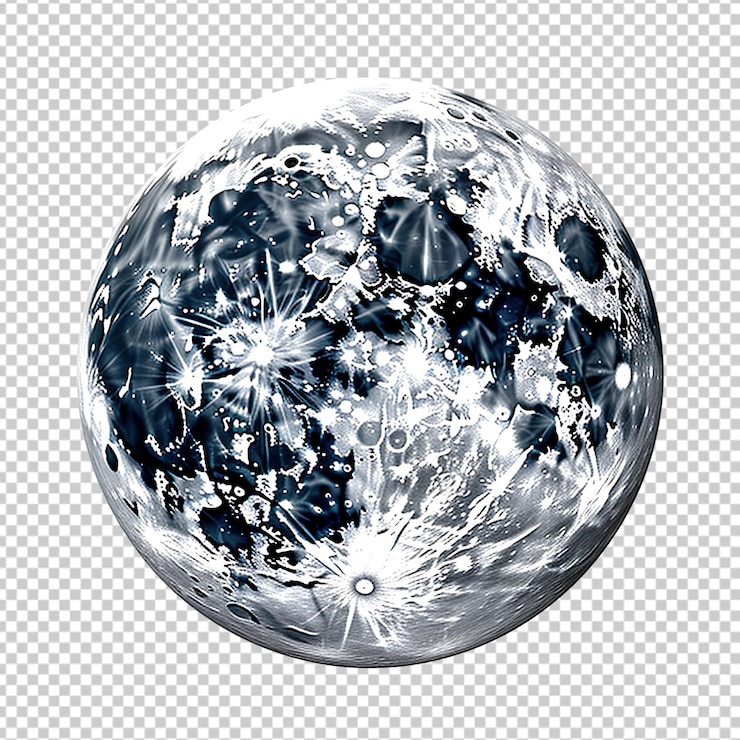 PSD full moon isolated on transparent background