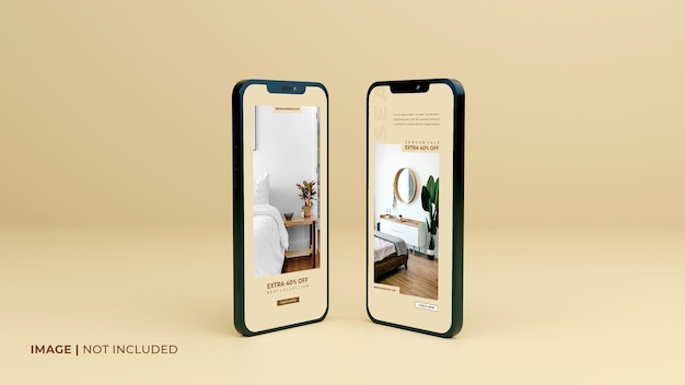 PSD mockup-design-mockup-smartphone-nero-schermo intero-con-modello-di-presentazione-app-mobile