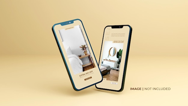 Mockup-design-mockup-smartphone-nero-schermo intero-con-modello-di-presentazione-app-mobile