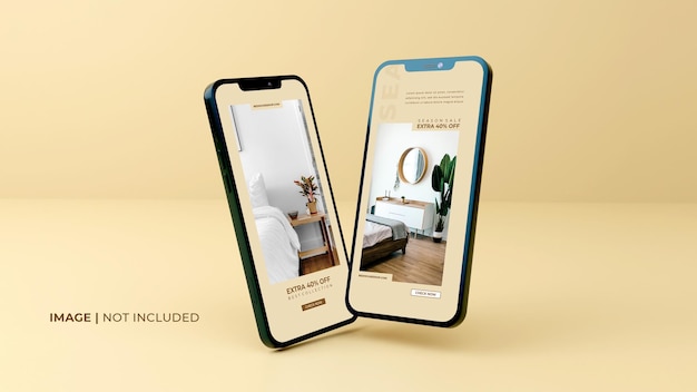 PSD mockup-design-mockup-smartphone-nero-schermo intero-con-modello-di-presentazione-app-mobile