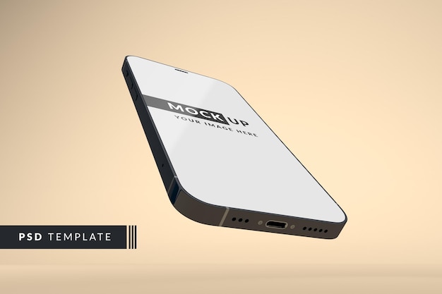 Full screen black smartphone mockup