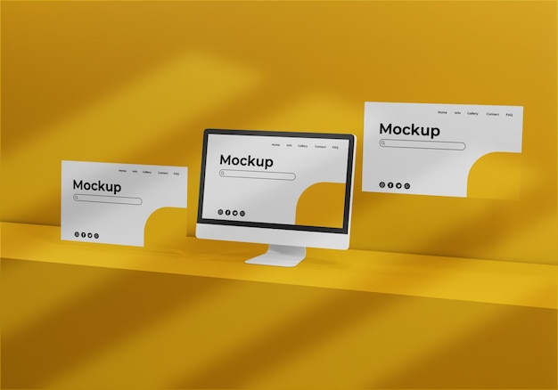 Progettazione di mockup per computer a schermo intero