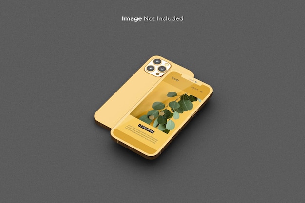 Design mockup per smartphone oro a schermo intero