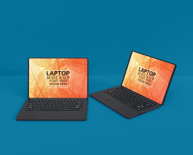 Design mockup per laptop a schermo intero