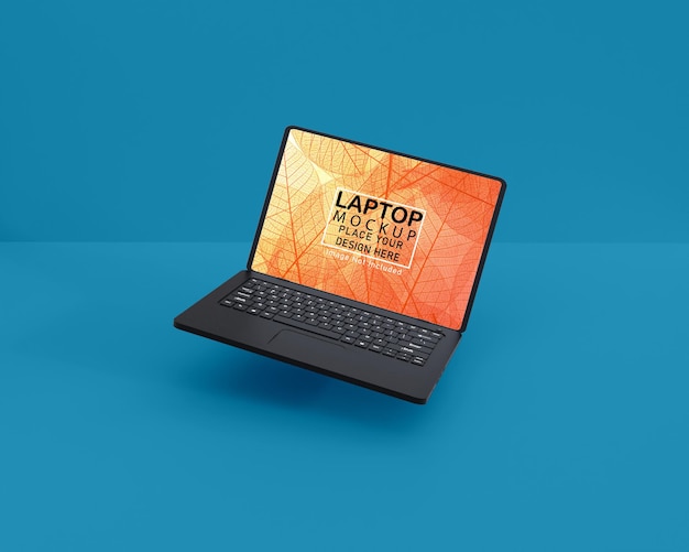 Design mockup per laptop a schermo intero