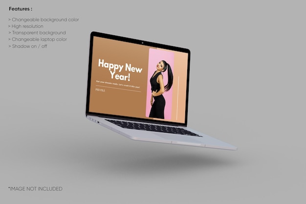 PSD full screen laptop mockup