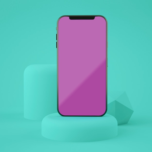 Full screen smartphone mockup 3D Rendering