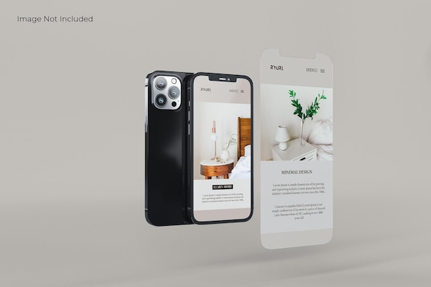 Design mockup per smartphone a schermo intero