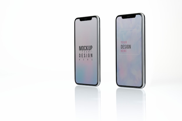フルスクリーンスマートフォンモックアップデザイン