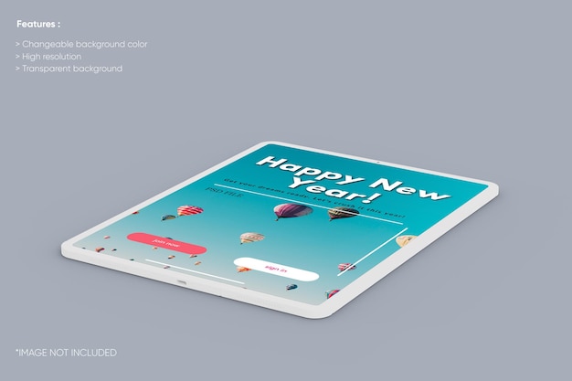 PSD full screen tablet clay mockup