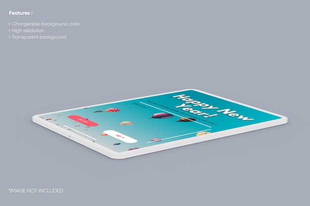 PSD full screen tablet clay mockup