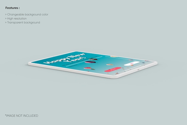 Mockup di argilla per tablet a schermo intero