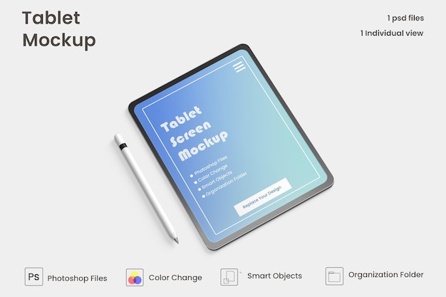 Full screen tablet mockup design Premium Psd