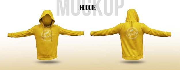 PSD full sleeves hood front and back view mockup