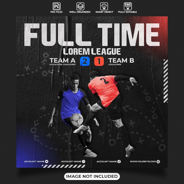 Full time football poster template