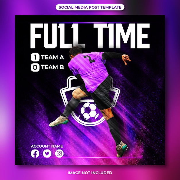 Full time football social media post template