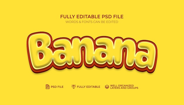 Полностью редактируемый 3D-текстовый эффект с файлом Smart Object PSD