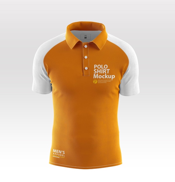 Fully editable male polo shirt