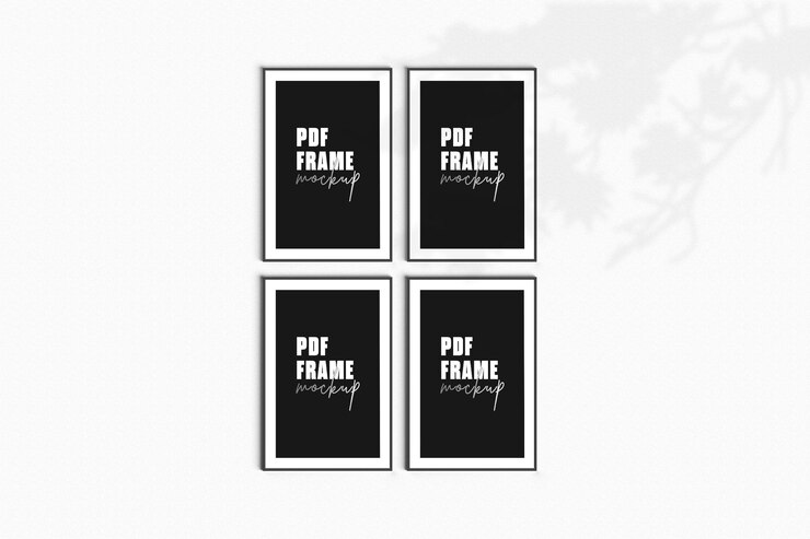PSD fully editable mockup of vertical poster frame