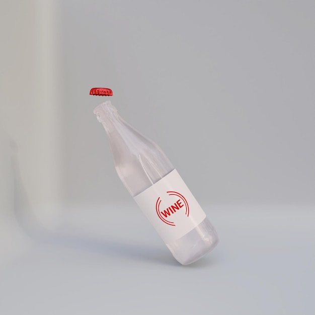 Fully editablewine bottle mockup