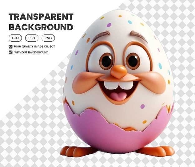 PSD fun 3d cartoon funny cute easter egg