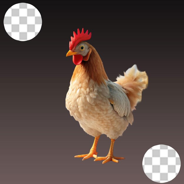 Fun chicken animation on transparent background