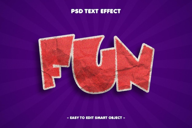 Fun comic on paper text effect