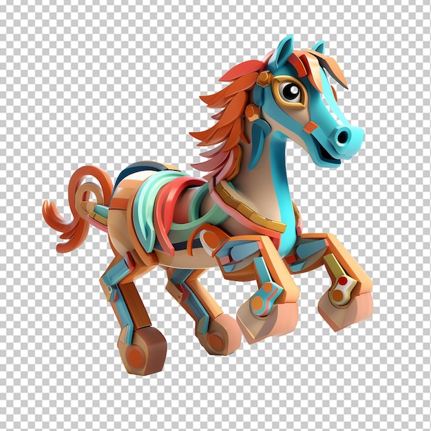 PSD cavallo divertente illustrazione 3d png