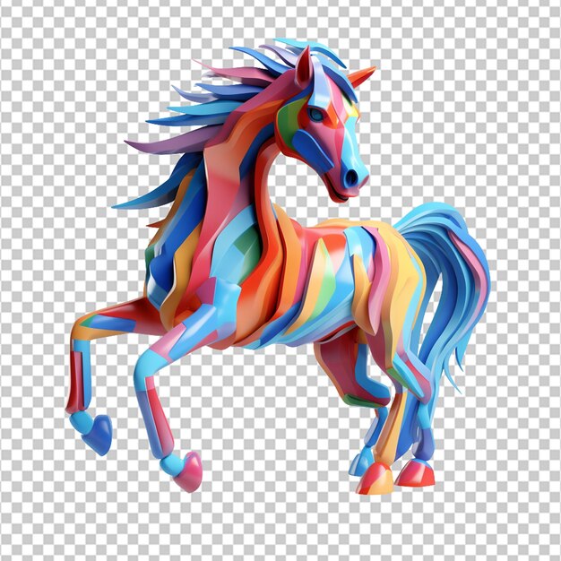 PSD cavallo divertente illustrazione 3d su sfondo bianco