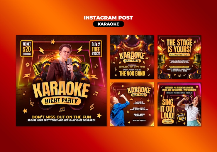 PSD fun karaoke party template