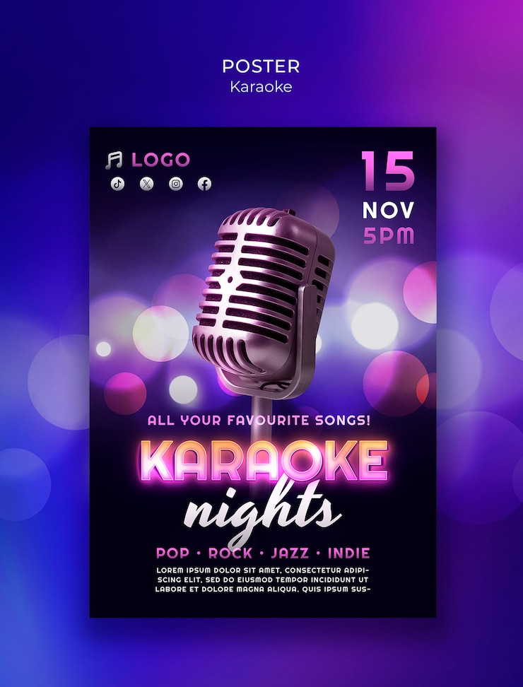 PSD fun karaoke party template