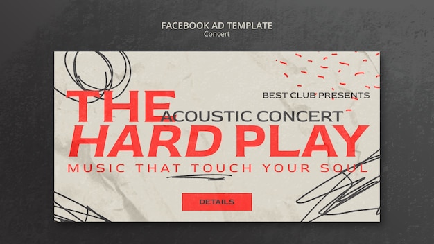 Fun music concert facebook template