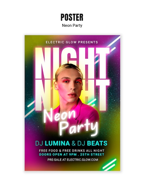 fun neon party template