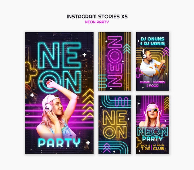 Fun neon party template