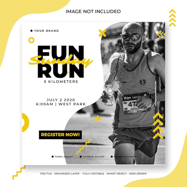 Fun Run Social Media Post Or Square Banner Template