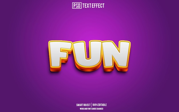 fun text effect font editable typography 3d text