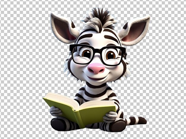 PSD illustrazione fun zebra 3d